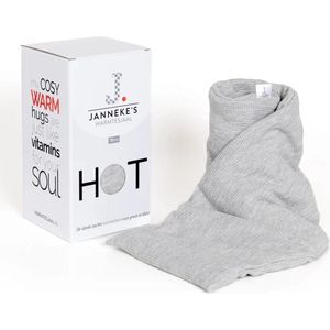 Janneke's Warmtesjaal - Pittenzak - Kersenpitkussen - Kruik - Lijnzaad - Fijn Wafelstof - Lichtgrijs