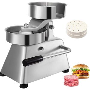 Hamburger Patty Maker 4 Inch - RVS Burger Pers met Verstelbare Dikte en 1000 Patty Paper-Hamburgermaker