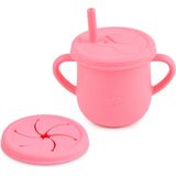 Dutsi - 3 in 1 Rietjes & Snack Beker - Watermeloen Roze