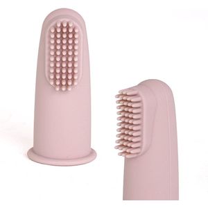 Dutsi - Siliconen - Baby Vingertandenborstel - BPA vrij - Zachtroze