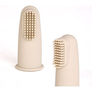 Dutsi - Siliconen Baby - Vingertandenborstel - BPA vrij - Beige