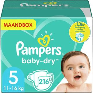 Pampers - Baby Dry - Maat 5 - Mega Maandbox - 216 Stuks - 11-16 kg