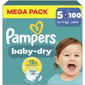 Pampers - Baby Dry - Maat 5+ - Mega Pack - 100 Stuks - 12-17 kg