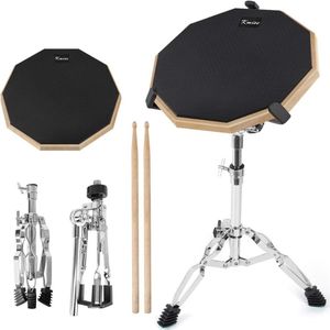 Luxe drumstel - zwart - 12 inch - dubbelzijdig