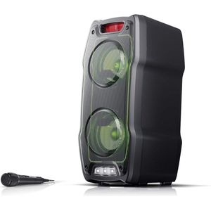 Party speaker met microfoon - Karaoke set - bluetooth - 13 speeltijd - super bass - LED lichteffecten
