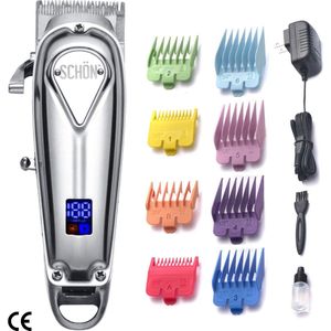 Draadloze Professionele Tondeuse van Roestvrij Staal - Oplaadbaar en Handig met LED-display