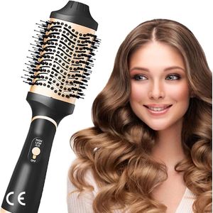 Professionele 5-in-1 Warmeluchtborstel met Titanium Coating - 1000W, Negatieve Ionen, 3 Temperaturen, 2 Luchtstroomstanden - Föhnborstel, Haardroger, Borstel, en Stylingborstel in één