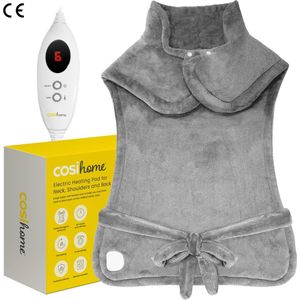 Luxe Elektrisch Warmtekussen voor Nek, Rug en Schouders - 6 Warmtestanden - Superzacht Fleece - Wasmachinebestendig Verwarmingskussen