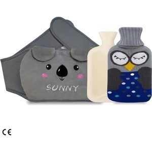 3-in-1 Warmwaterkruik met Hoes - Afneembare en Wasbare Warmwaterfles met Zachte Pluche Overtrek voor Warmte en Comfort - Kruik met Fleecehoes voor Kinderen en Volwassenen