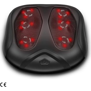 Ontspannende Shiatsu Voetmassager met Warmte - Elektrische Massager voor Plantar Fasciitis - Ingebouwde Infrarood Warmtefunctie - Zwart