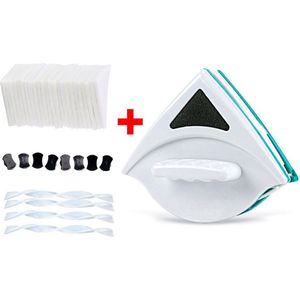 Anhichef® Magnetische Ramenwasser - Raamwisser Enkel Glas 5-12mm - Ruitenreiniger 30 Doekjes - Ruitenwasser Set XL