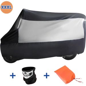 Universele Motorhoes XXXL - Motorhoes Voor Buiten 295 x 110 x 140 cm - Scooterhoes Waterdicht Buiten + Opbergtas + Extra Gezichtsmasker - Zilver