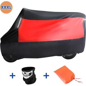 Universele Motorhoes XXXL - Motorhoes Voor Buiten 295 x 110 x 140 cm - Scooterhoes Waterdicht Buiten + Opbergtas + Extra Gezichtsmasker - Rood