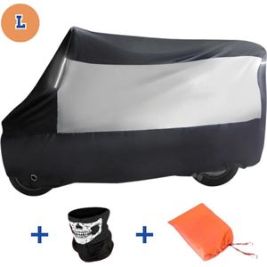 Universele Motorhoes L - Motorhoes Voor Buiten 220 x 95 x 110 cm - Scooterhoes Waterdicht Buiten + Opbergtas + Extra Gezichtsmasker - Zilver