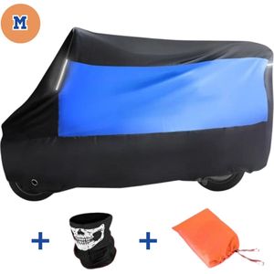 Universele Scooterhoes M - Motorhoes Voor Buiten 200 x 90 x 100 cm - Motorhoes Waterdicht Buiten + Opbergtas + Extra Gezichtsmasker - Blauw