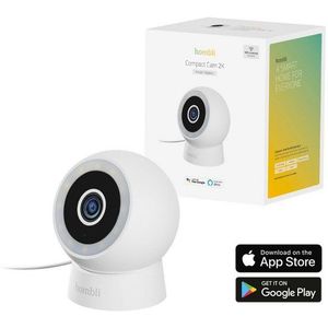 Hombli 2K Compact Model - Beveiligingscamera - Bewakingscamera voor buiten - Nachtzicht Kleur - Bewegingsdetectie - Wit