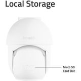 Hombli 2K Pan & Tilt - Beveiligingscamera - Bewakingscamera voor buiten - 2K - Gekleurd Nachtzicht - Volgfunctie - Wit