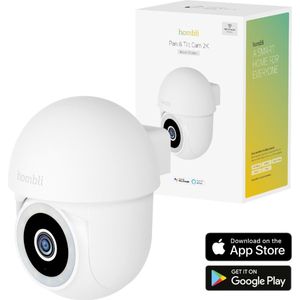 Hombli Beveilingscamera – Pan & Tilt – Bewakings camera voor Buiten – Draadloos WiFi - 2K Hoge Resolutie – Gekleurd Nachtzicht – Bewegingsdetectie met Verlichting - Automatische Volgfunctie - Slimme App