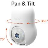 Hombli 2K Beveiligingscamera - Bewakingscamera buiten met E27 Fitting Montage - Gekleurd Nachtzicht - Volgfunctie - Wit