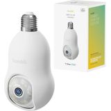 Hombli 2K Beveiligingscamera - Bewakingscamera buiten met E27 Fitting Montage - Gekleurd Nachtzicht - Volgfunctie - Wit