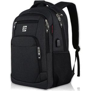 Laptop Rugtas - Zakelijke rugzak - Schoolrugzak 15,6 inch - 25L, 3 vakken - zwart