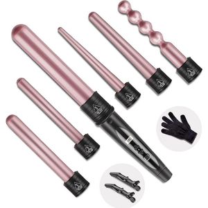 Krultang met Opzetstukken - 6in1 Keramisch Coating - Geschikt voor Alle Haartypes