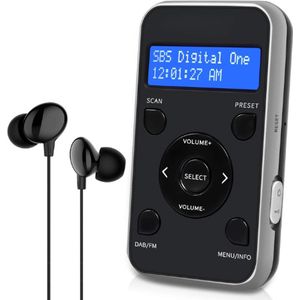 MP3 Speler - DAB/DAB+ en FM-radio - Draagbare Sportradio - Zwart Grijs - 20 Voorkeurzenders