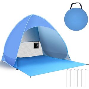 Strandtent XXL - UPF 50+ pop-up Strandtent - Pop-Up Tent - Opvouwbaar - 2 tot 3 Personen - Uv Bescherming - Blauw