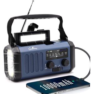 Noodradio Ultra - Powerbank - 10.000 mAh - Compact - Met Zonnepaneel en Handzwengel