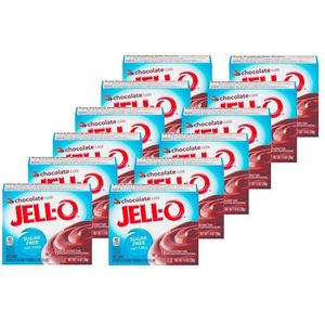 Jello - Chocolade Pudding - Suikervrij - 12 Stuks - 12 x 39 gram- Heerlijk koolhydraatarm toetje of tussendoortje - Geschikt voor ieder dieet