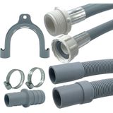 Fixem® - 1.5M Verlengslang Set - Voor Wasmachine en Vaatwasser - Inclusief Afvoerverbindingsstuk en Slangklemmen