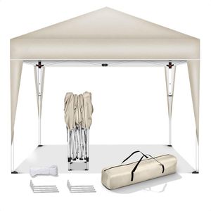 Partytent - Partytenten - Paviljoen 3x3 - Opvouwbaar en Easy Up - Weerbestendig - Waterdicht Dak - Beige