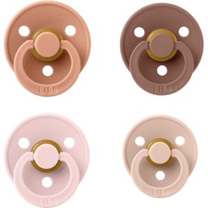 Bibs fopspeen 0-6 maand set 4 stuks Peach,Blush,Woodchuck en Blossom maat 1