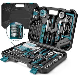 257-Delige Gereedschapskoffer - Gereedschapsset - Steeksleutelset - Waterpas - Meetlint - Fijnmechanica - Multifunctioneel Gereedschap