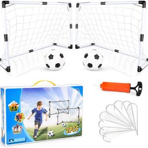 Voetbaldoeltjes - Voetbal Goal - Set Van 2 - Met Bal, Ballenpomp En Draagtas - 92x61x48CM - Voor Kinderen En Volwassenen