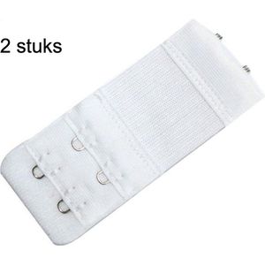 CHPN -BH verlengen - BH verlengstukje - BH band verlengen - Wit - 2 haaks - Elastisch - Universeel - BH - BH accessoire - Te strakke BH - 2 stuks