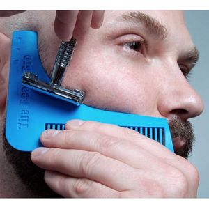 CHPN - Baardkam - Baardshaper - Baard kam - Mal voor baard - Gezichtskam - Baar bijwerken - Baard scheren - Blauw - Baard slapen