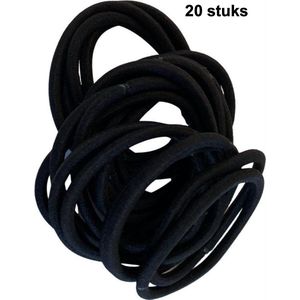 CHPN - Elastiekjes - Haar elastiek - 20 stuks - Zwart - Haar accessoires - Haarstyling - Elastiekjes voor paardenstaart - One size
