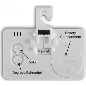 CHPN - Thermometer - Digitale thermometer - Koelkast thermometer - Temperatuur - Temperaturen - Wit - Digitaal - Met haakje -