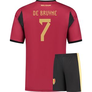 België - Voetbaltenue De Bruyne - Wijnrood - Shirt en Broekje - Kinderen en Volwassenen