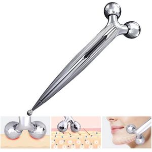 Face Roller I Gezichtsroller I Gezicht Roller I Gezichtsmassage Roller I Anti Rimpel Apparaat I 360 Graden Roterend I Zilver 3D Massageroller