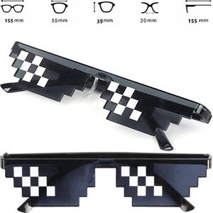 Thug Life Bril I BIt Pixel Zonnebril I 8-Bit Feestbril I Verkleed Bril I Party Bril I Zwart