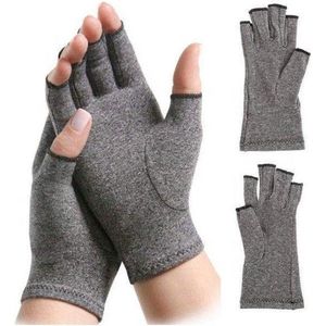 Compressie Handschoenen - Grijs - Therapeutische Handschoenen - Open Vingertoppen - 1 Paar