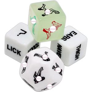 Erotische Dobbelstenen I Sex Speeltje I Sexspel Love Dice I Sex Standjes I Glow in Dark I Set Van 4 Stuks