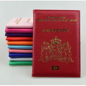 Luxe PU Leren Paspoorthoes I Paspoort Houder I Paspoort Cover I Paspoort Omslag I Paspoort Etui I Rood