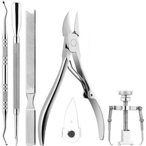 7-Delige Pedicure Set I Nagelverzorging Set I Manicure set I Ingegroeide Teennagel Nagel Set I RVS I Incl. Case