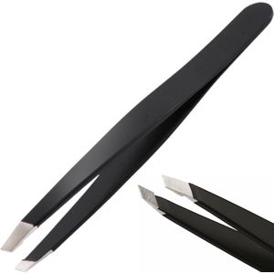 Wenkbrauw Epileer Pincet RVS I Wenkbrauw Ontharen I Gezichtshaar Verwijderen I 8,5 CM I Zwart