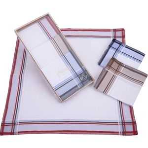 Sorprese Zakdoeken Heren - 3 Zakdoeken - Katoen - Cadeau voor Man - Model 3