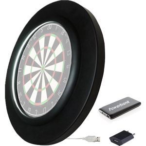 Dragon Darts 2.0 Special Edition - Dartbord Verlichting - Inclusief Powerbank - PU LED Surround - Zwart