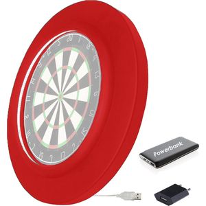 Dragon Darts 2.0 Special Edition - Dartbord Verlichting - Inclusief Powerbank - PU LED Surround - Rood